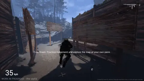 Gameplay footage of myself parkouring in Proving Grounds
