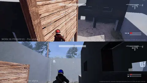 Gameplay footage of the barebones multiplayer split screen mode