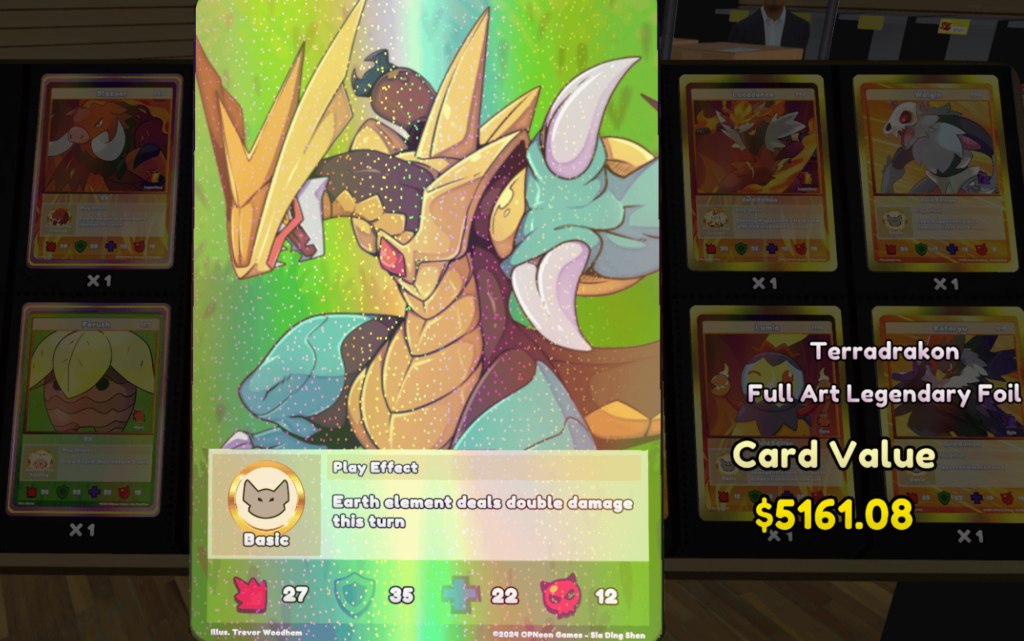 TCG Card Shop Simulator original card variant with a high value