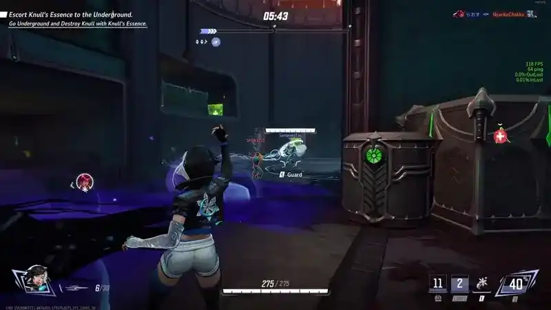 Animated clip of Luna Snow healing a low HP teammate with a mark