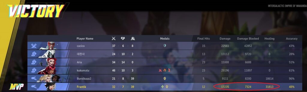 Dealing a ridiculous amount of damage and healing as Luna Snow