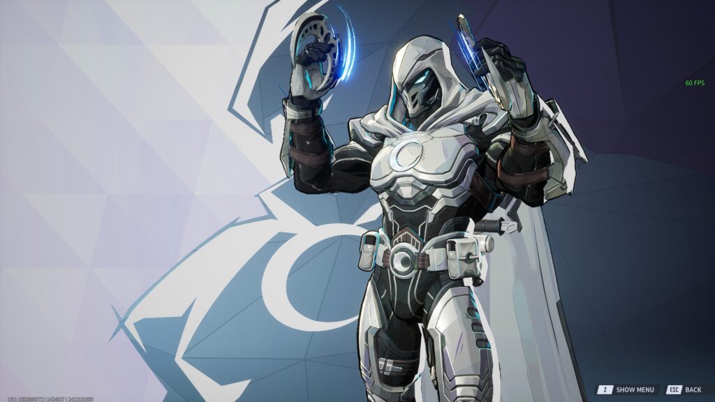 Moon Knight inspection screen showing off his character model