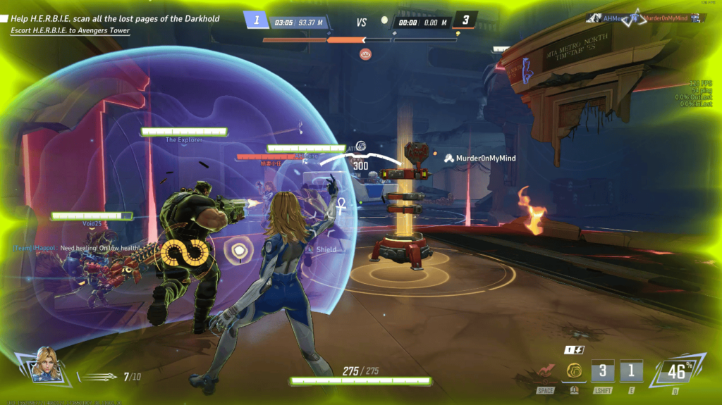 Using Invisible Woman's Guardian Shield to protect Punisher