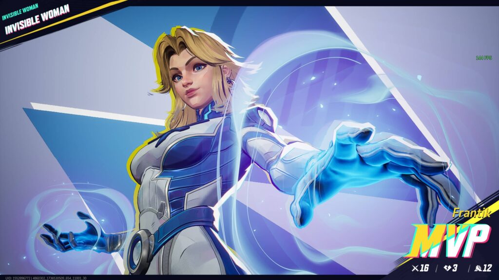 Getting an MVP as Invisible Woman in Marvel Rivals