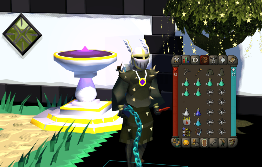 An example of my inventory setup when fighting the Royal Titans