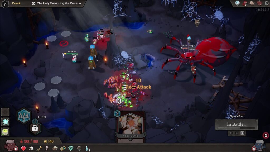 Fighting the spider boss in Commander Quest