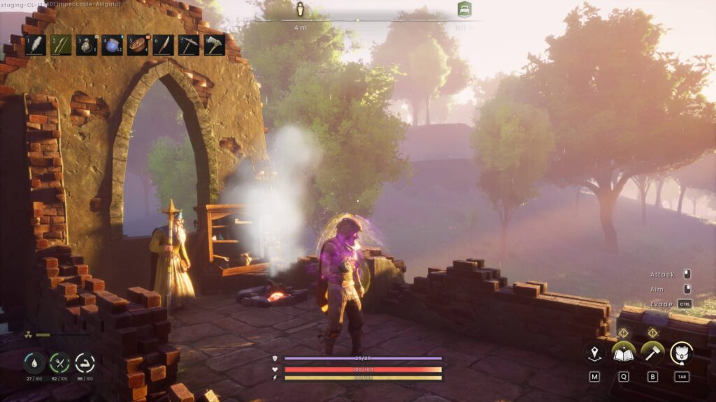 Using a wardstone in front of the Wise Old Man