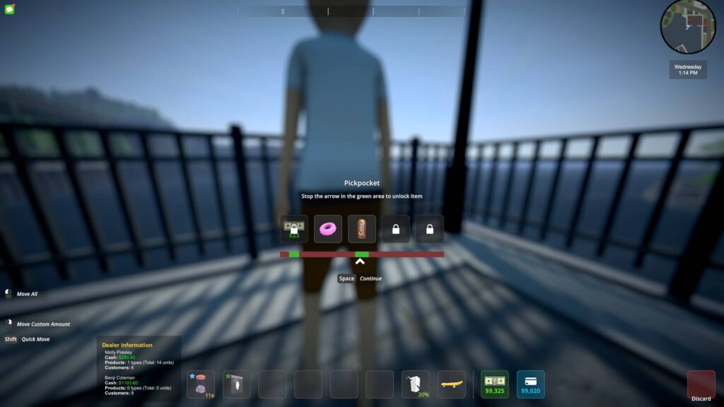 The easy pickpocketing mod in action