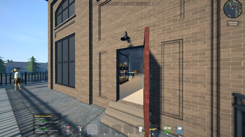 The warehouse being accessible in the early afternoon