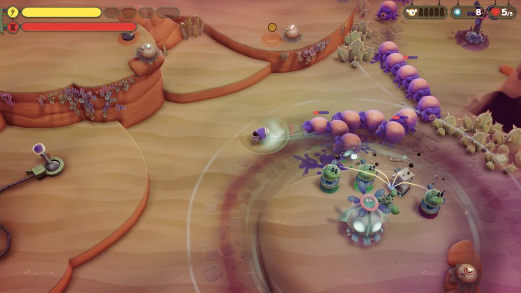 Sweeping away creepers to keep them in tower range