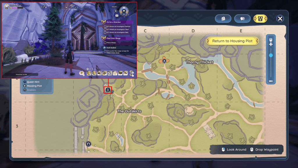Palia map showing the entrance to Elderwood