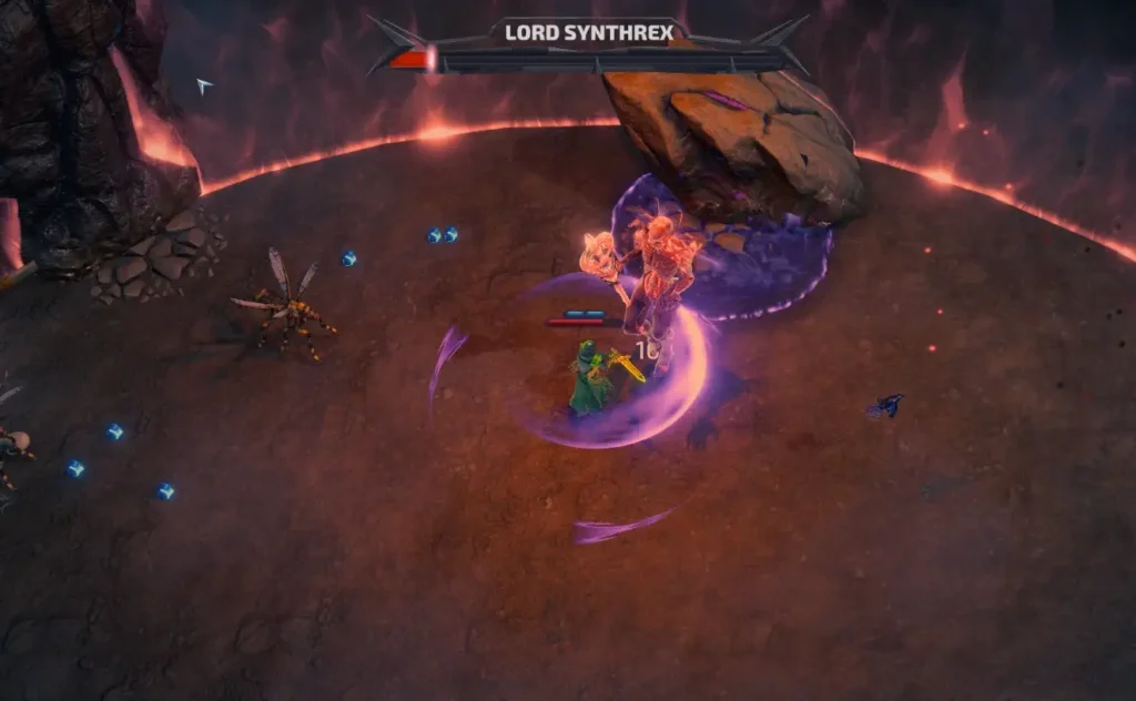 Fighting the current final boss of the game