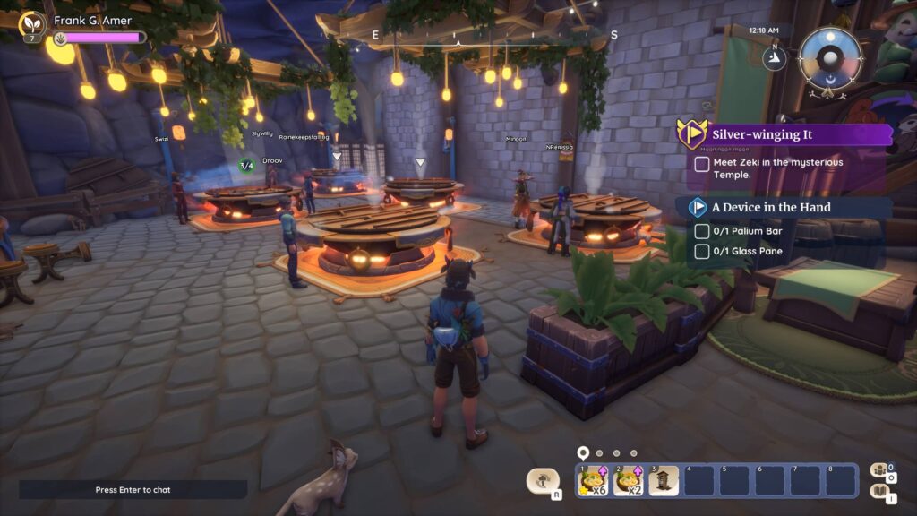 Standing in the underground black market as players wait beside the hotpot minigame tables