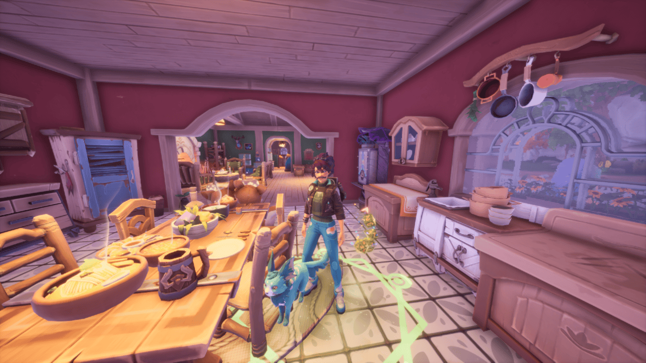 The kitchen and dining area of my house in Palia The kitchen and dining area of my house in Palia