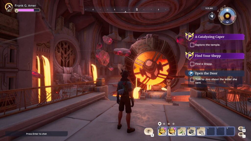 Temple interior during a main story quest