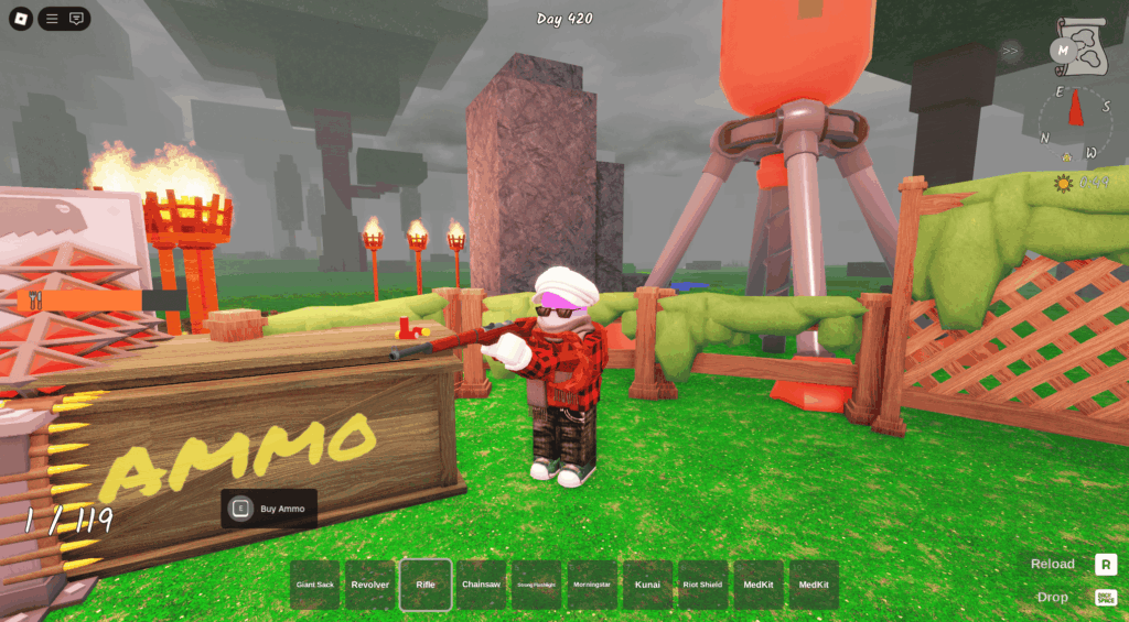 Standing beside the ammo crate in my base