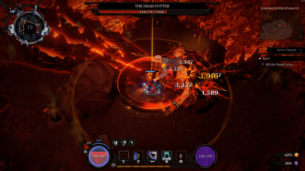 Fighting the Head-Cutter boss