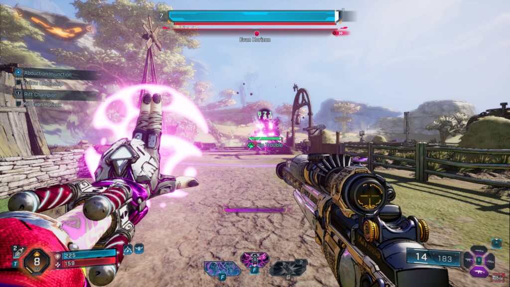 Vex fighting enemies in Borderlands 4