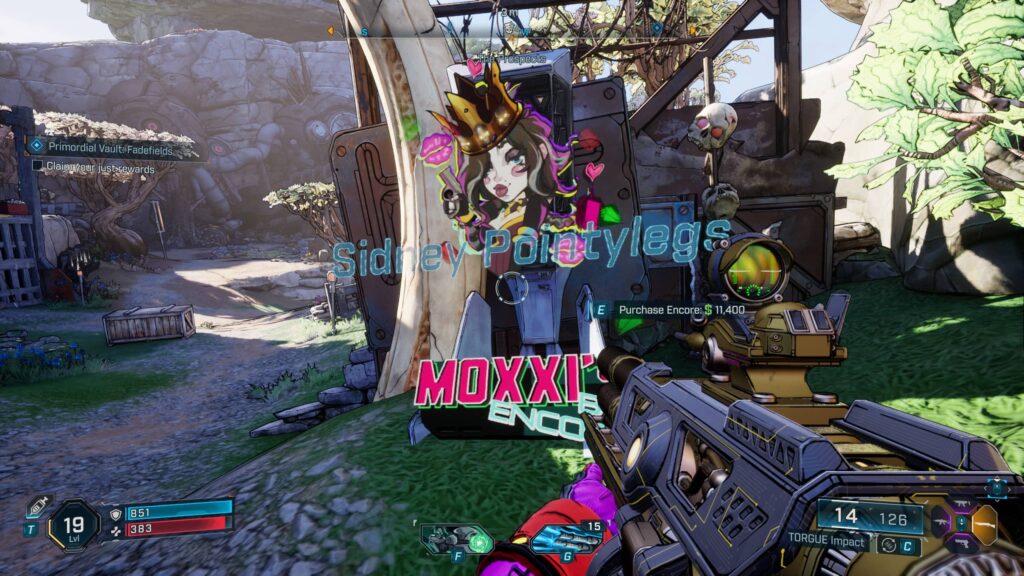 An example of a Moxxi's Big Encore Machine
