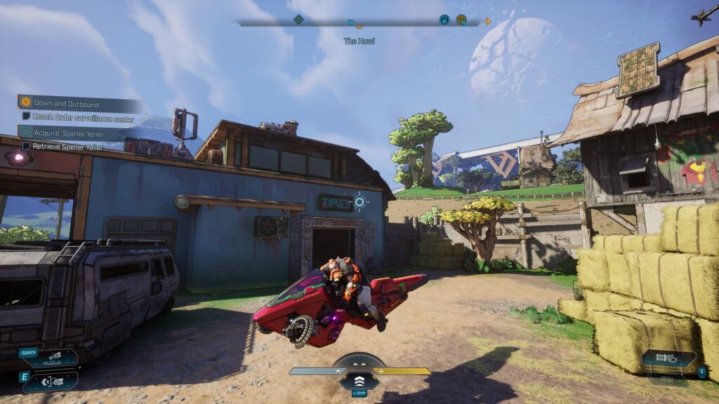 Riding my own customized vehicle in front of the garage where you get the first one