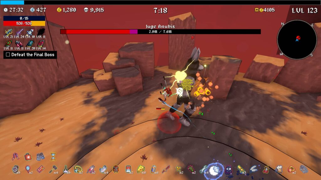 Fighting the final boss of the Desert map