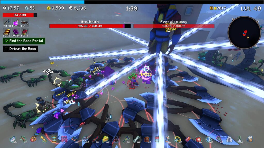 Fighting bosses in the Desert map