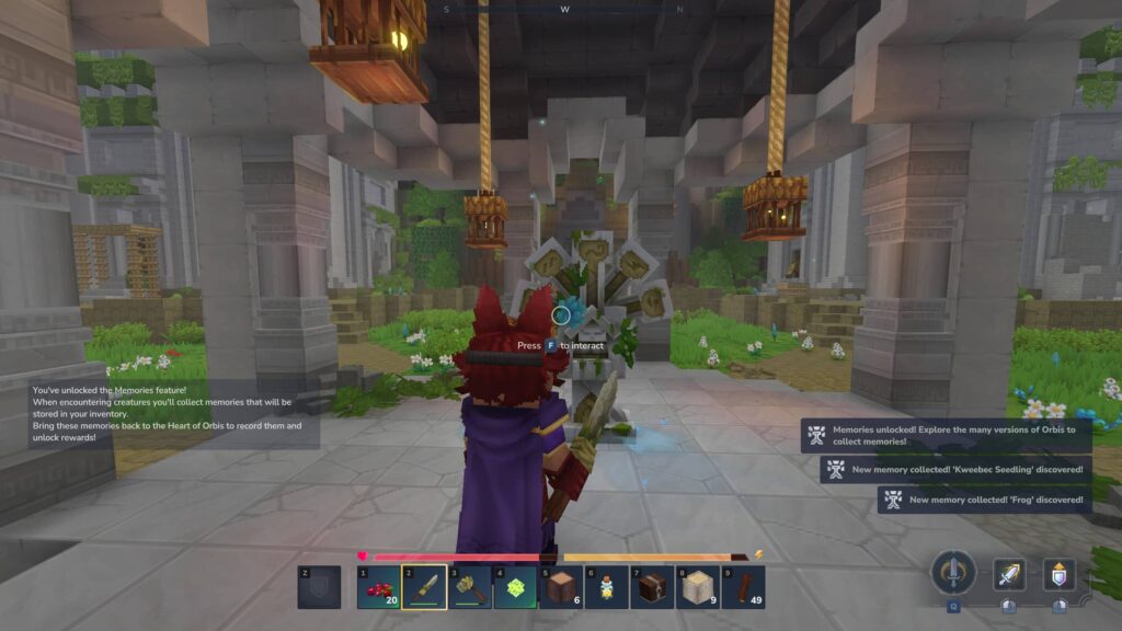 The Heart of Orbis after unlocking memories