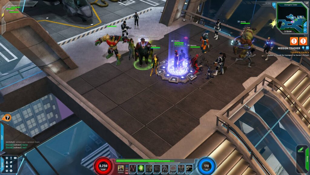 My Rogue sitting in the SHIELD hub area