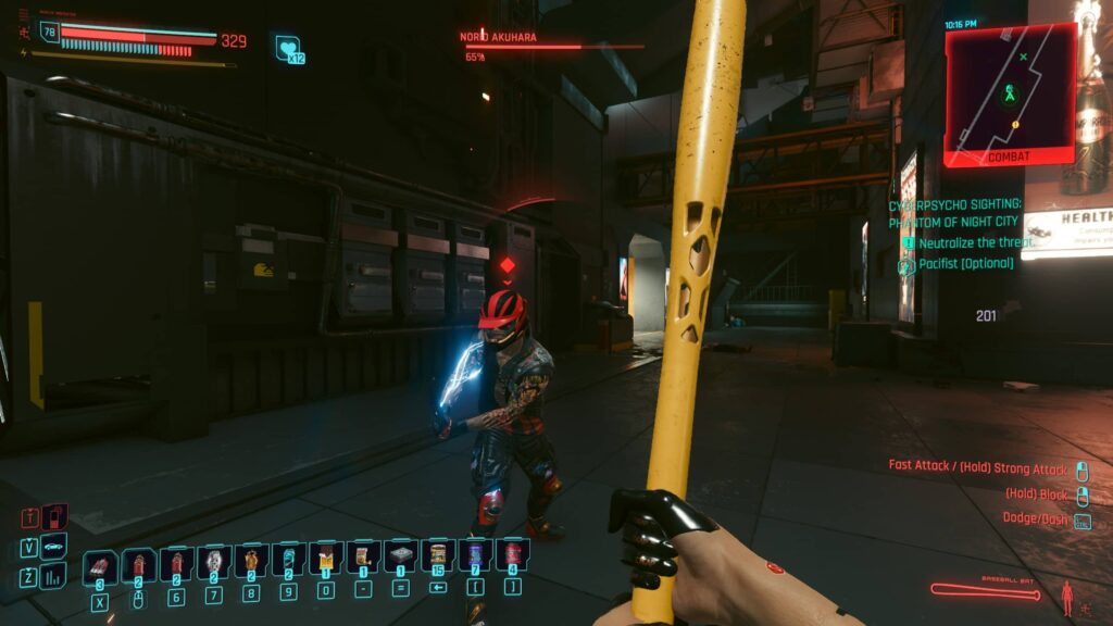 Doing a side quest in Cyberpunk 2077