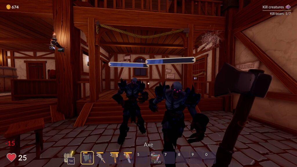 Fighting zombies in Ale & Tale Tavern