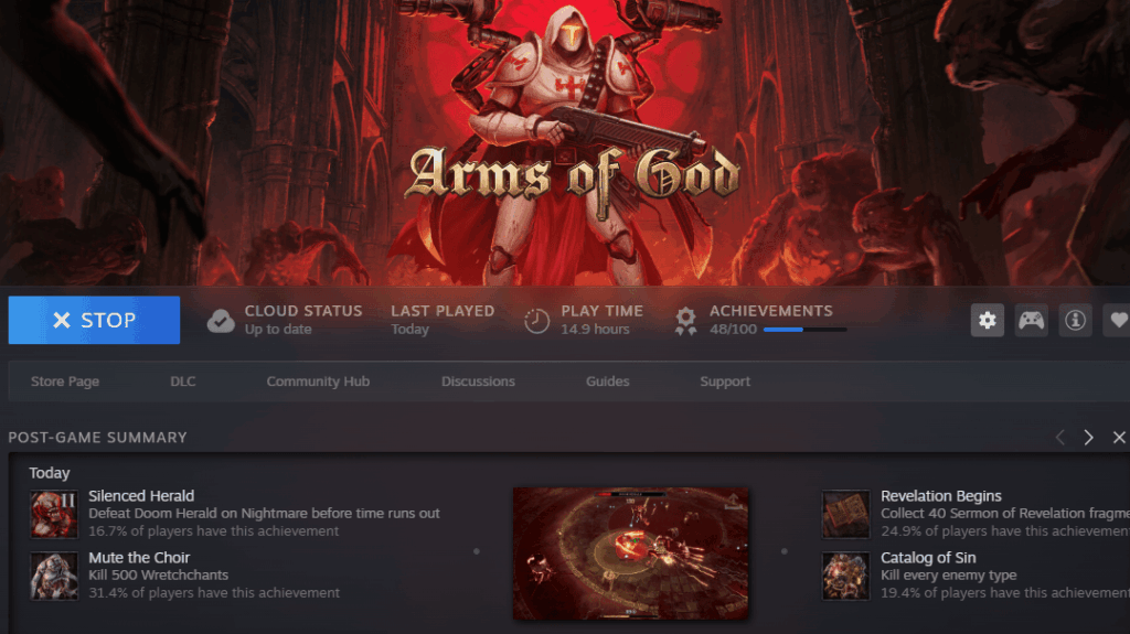 My Steam stats for Arms of God