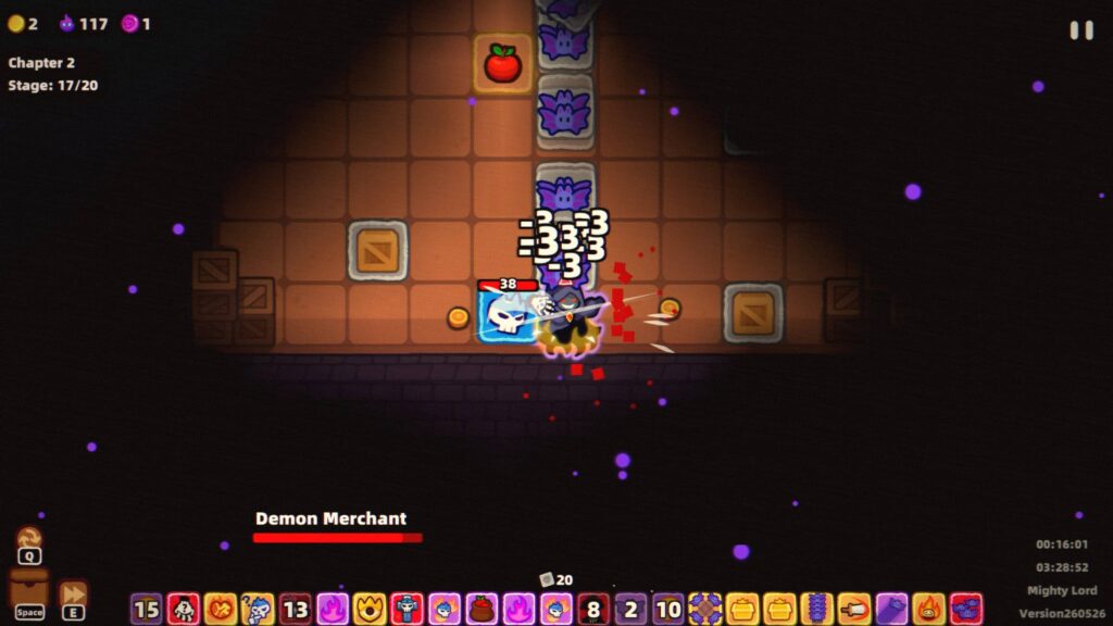 Fighting the merchant in Demon Lord: Just a Block