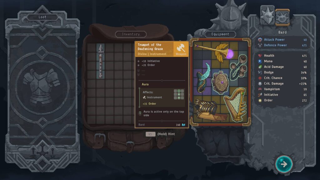 The inventory system in Lootbound