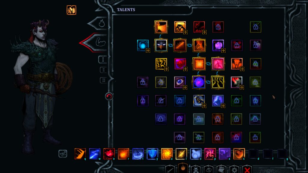 The talent tree in HellSlave II