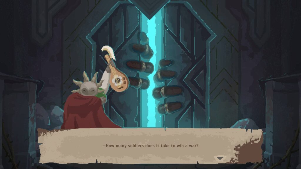 The bard's win screen in Lootbound.