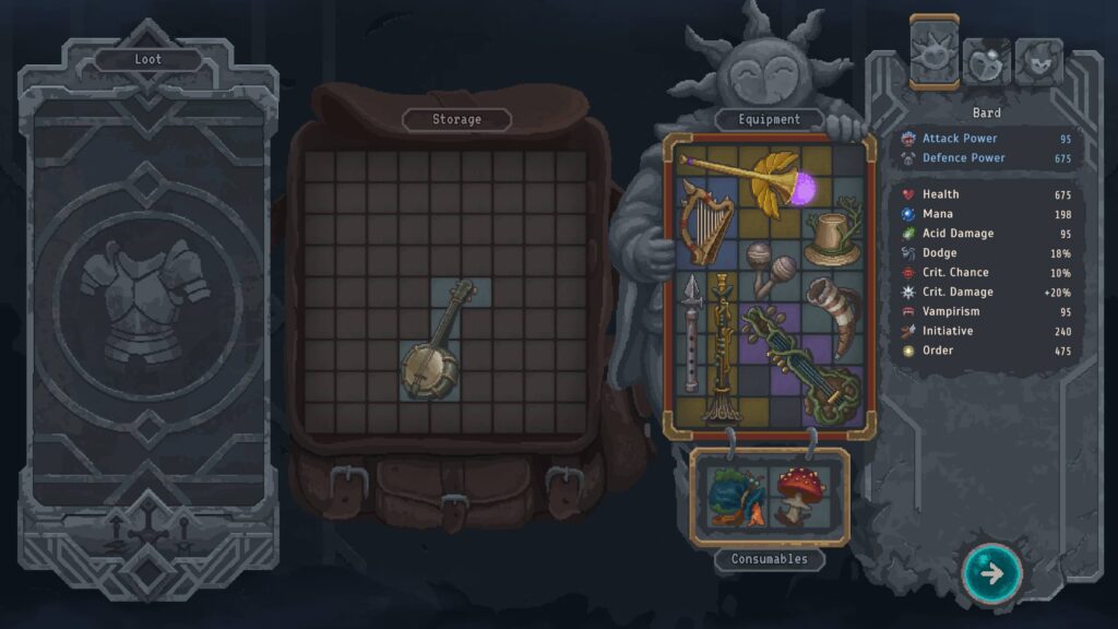 An example of a full inventory in Lootbound.