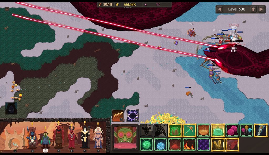 Fighting a boss in Orc Incremental